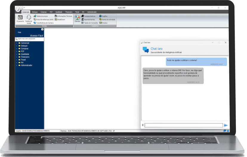 Notbook com o design do sistema Icarus